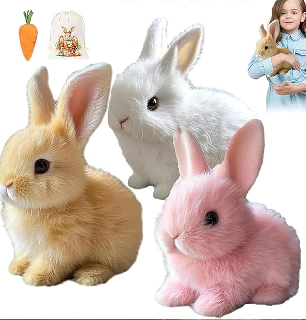 Bunny - Easter My Realistic Bunny Toy, Interactive Bunny Realistic Bunny - Jumping, Twitching, and Shaking Ears, Bunny Realistic Bunny Toy, Bunbi Realistic Bunny, Realistic Bunny Toys (3PCS/Set)