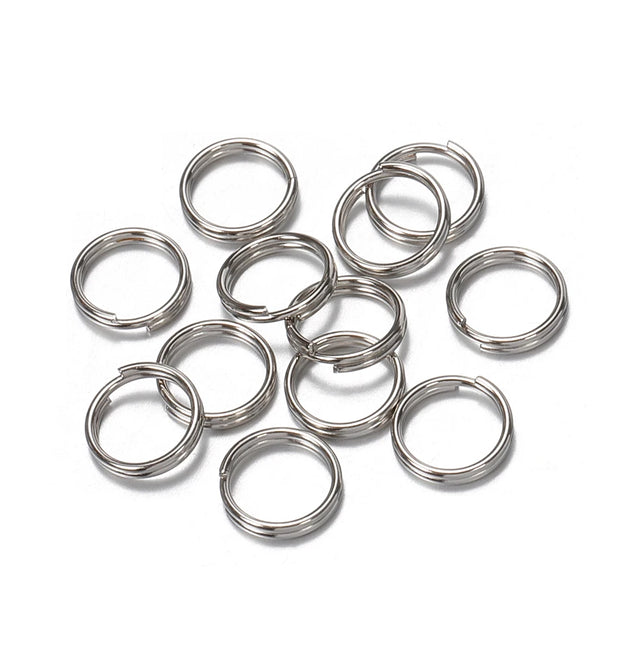 50pcs/lot Metal Keyring Blank Circle for DIY Keychain Jewelry Making 6-20mm Key Holder Split Ring Connector Accessories