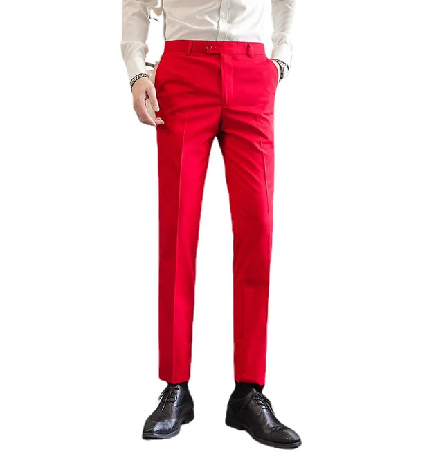 Royal Blue Pants, Men Formal Dress Trousers, Red Green Black White Pantalones Hombre, Asian Size Man Slacks,M-5XL 6XL