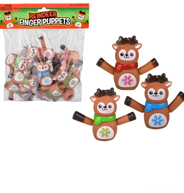 Reindeer Finger Puppet Toys In Bulk- Assorted