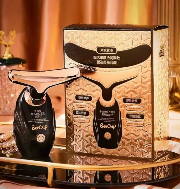 Electric Facial Beauty Massager - Black Gold