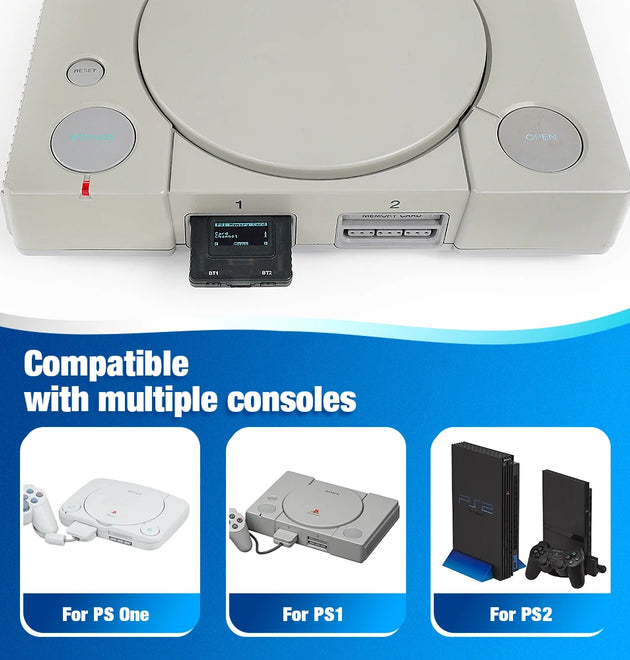 BitFunx PSxMemCard Gen2 Memory Card For PS1/PS2 SD Card Reader Card Adapter For PS One Game Console Save Data Game Card