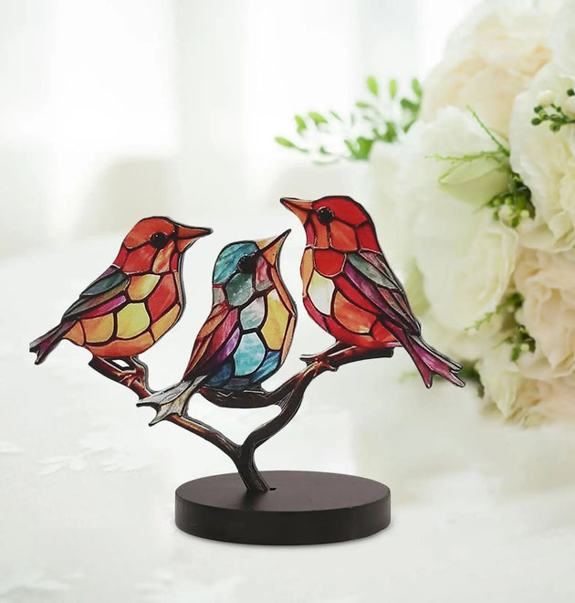 Birds on Branch Decorative Figurine - Office/Entrance