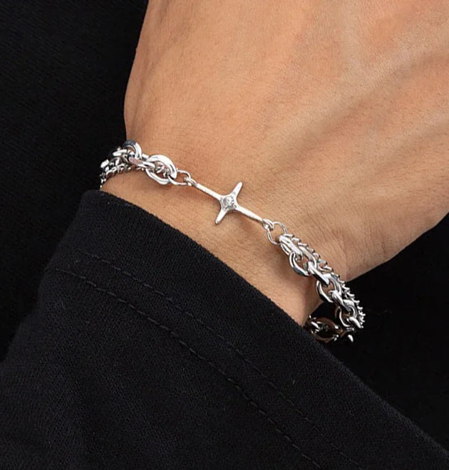 Y2K Vintage Star Bracelet Punk Multilayer Chain Bracelets for Women Hip Hop Jewelry Man Trendy Aesthetic Bangles Fashion New