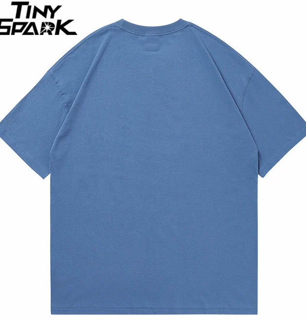 Hip Hop Streetwear Harajuku T Shirt Girl Japanese Kanji Print Tshirt 2024 Men Summer Short Sleeve T-Shirt Cotton Loose Tops Tees