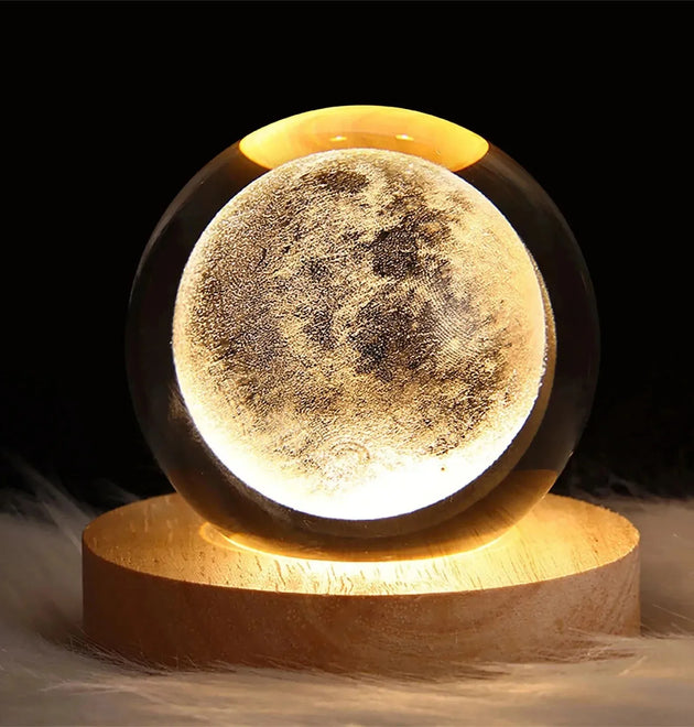 Unique 3D Crystal Ball Lamp with Galaxy and Planetary Projections USB Night Light for Cozy Atmosphere plasma ball