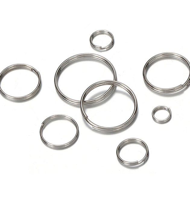50pcs/lot Metal Keyring Blank Circle for DIY Keychain Jewelry Making 6-20mm Key Holder Split Ring Connector Accessories