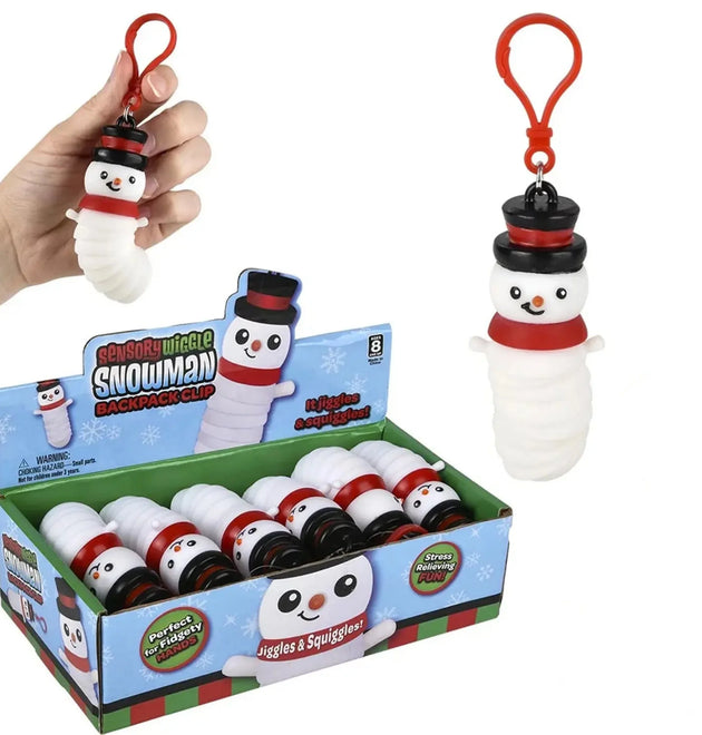 Wiggle Snowman Backpack Clip In Bulk