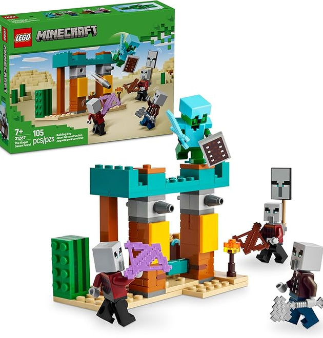 LEGO 21267 Minecraft The Illager Desert Patrol Toy Figures and Playset - Building Minecraft Toy with 4 Figures for Pretend Play