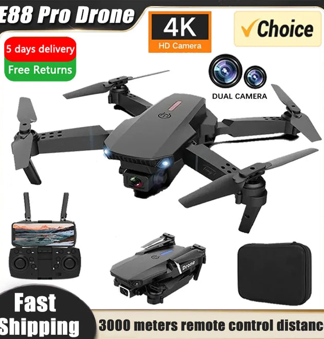 Professional Drone - 4K, 1080P Wide Angle, Dual HD Camera