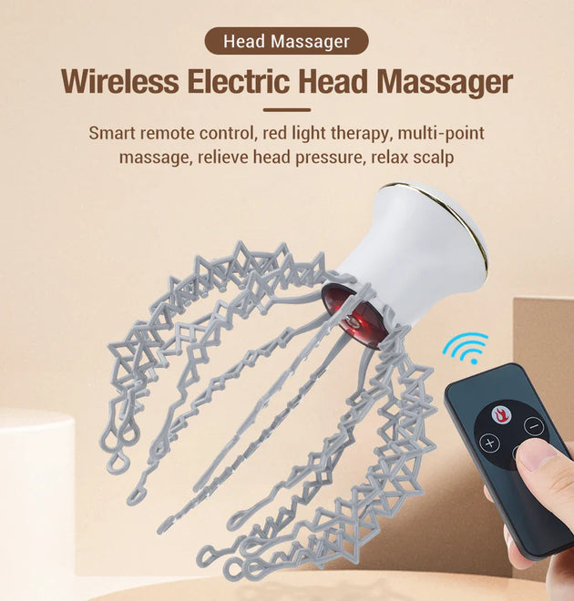 Wireless Electric Head Massager - 12 Claws