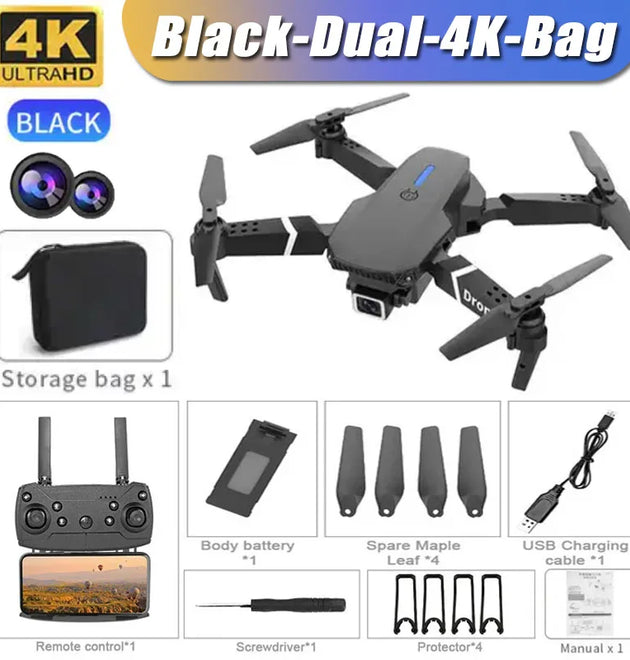 Professional Drone - 4K, 1080P Wide Angle, Dual HD Camera