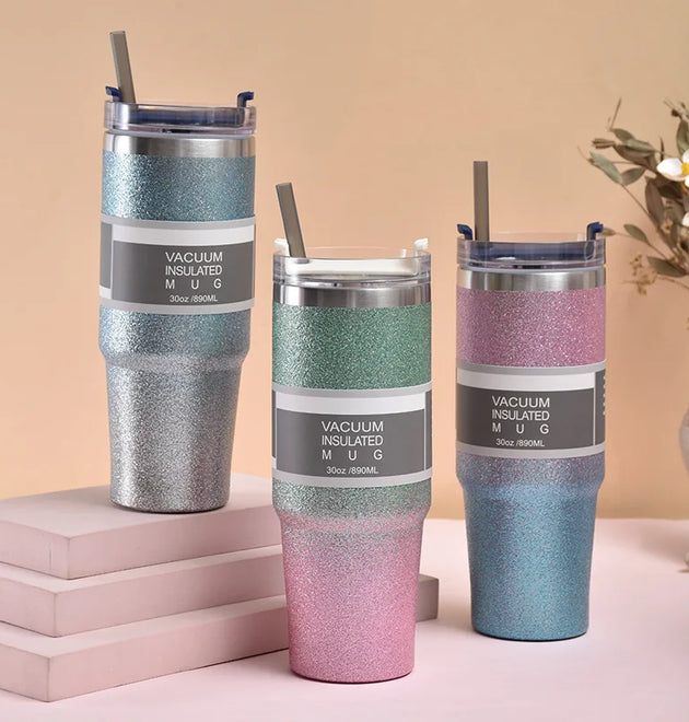 Stainless Steel Water Bottle with Straw - Tumbler