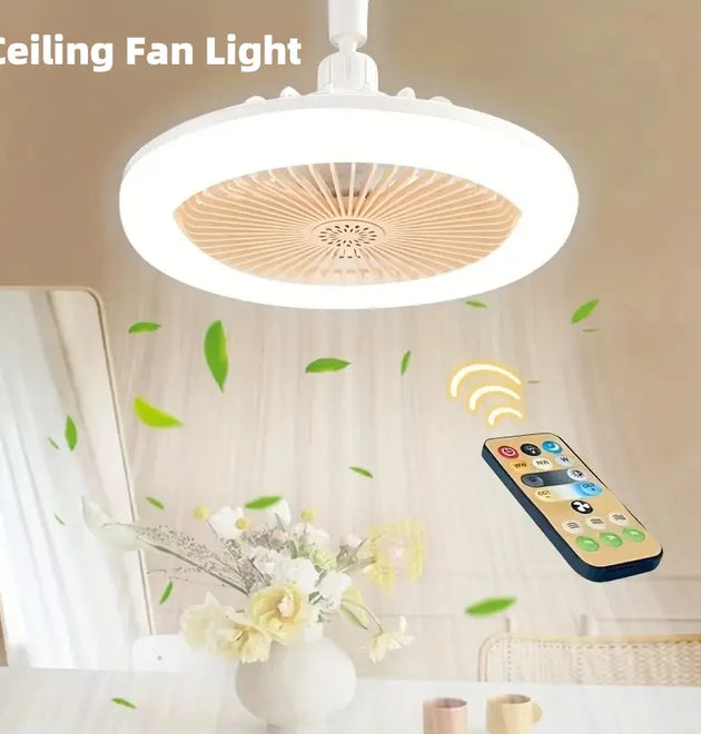 Modern Invisible Ceiling Fan with Lamp - Bedroom