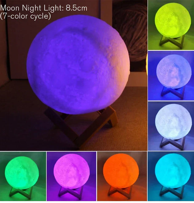 Moon Lamp LED Night Light - 8cm Battery Powered
